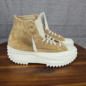 Converse Run Star Hike Hi Sneakers Womens 9.5 Sand Corduroy Platform Shoes - Picture 1 of 13