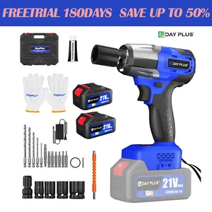 High Torque Cordless Electric Impact Wrench Gun Driver 1/2'' with 6.0ah Battery - Picture 1 of 16