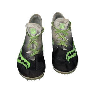 Zapatos de Pista Saucony ISO Series Carrera XC4 Negro Tostado, Verde Citrón Metal Spike - Imagen 1 de 9