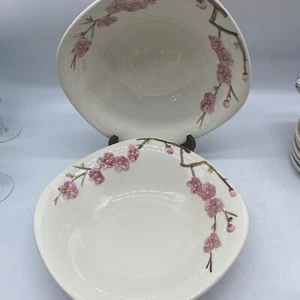 Vtg 1950s METLOX Poppytrail California Peach Blossom 9" Serving Bowl Set Of 2 - Picture 1 of 14