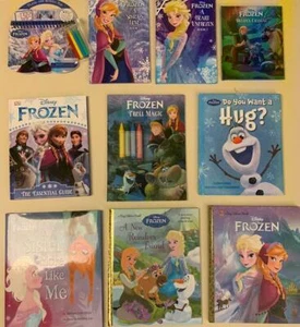 Lot 10 Disney Frozen Books Coloring Puzzle Activity Pad + 8 HC Stories VGC - Foto 1 di 2
