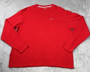 Lacoste Camicia Uomo 2XL Rosso Pigiama Waffle Maglia Termica Manica Lunga - Foto 1 di 11