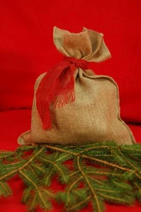 Jutesack, Nikolaussack, Dekosack 78 cm x 50 cm mit Schmuckband (rot oder natur) - Bild 1 von 2