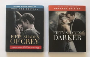 Fifty Shades of Grey & Fifty Shades Darker Blu-ray Unrated Edition + Slipcover - Picture 1 of 5