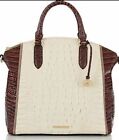 ??Brahmin Duxbury Satchel & Checkbook Wallet Dashwood Crystal New Pecan Cream??