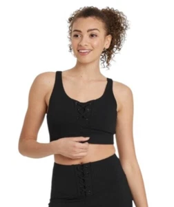 Joy Lab Women Bra Sports Lace Up Moisture Wicking Athletic Black XXL NEW - Picture 1 of 6