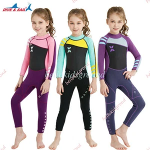 Kinder Mädchen Jumpsuit Tauchanzug Surf Wetsuit Neoprenanzug Langarm S-XXL 3mm - Bild 1 von 20