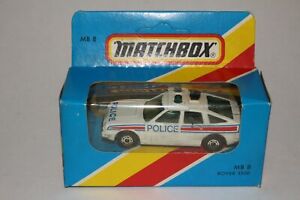 MATCHBOX #MB8 ROVER 3500 POLICE CAR, WHITE, NEW IN BOX, LOT A