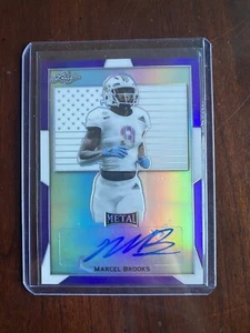 Marcel Brooks 2019 Leaf All-American Metal Purple Flag Auto #2/10 LSU Tigers - Picture 1 of 1
