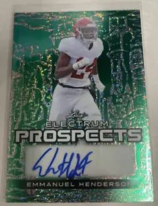 2024 Leaf Electrum Prospects Green Shimmer Emmanuel Henderson Auto PA-EH1 - Picture 1 of 2