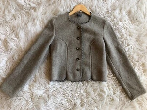 ORIGINAL BOOS Women’s Tan Jacket/Blazer Pure Wool Button Down Sz 38 Austria - Picture 1 of 18