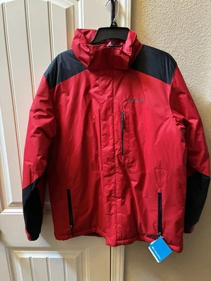 Chaqueta con capucha Columbia Pine Mountain roja/negra para hombre - ¡NUEVA! Mediano Foto 1 de 4