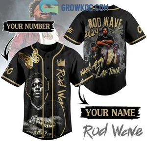 Rod Wave 2024 Last Lap Tour Hard Time Personalized Baseball Jerse - Picture 1 of 3