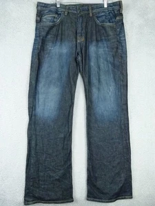 Buffalo David Bitton Mens 36x32 Blue Travis-X Relaxed Stretch Straight Jeans - Picture 1 of 9