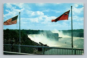 Postal Canadá Frontera Cataratas del Niágara De colección Cascada Puente Arco Iris - Imagen 1 de 2