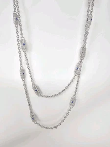 Vintage Camrose & Kross Jacqueline Kennedy Paperclip Silvertone Necklace - Picture 1 of 4