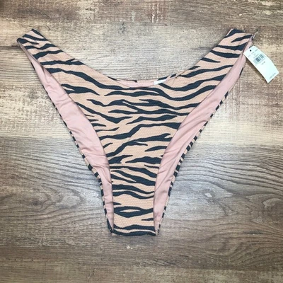 Aerie Cheekier Bikini Bottom Swim Size Medium High Cut Tiger Print NWT - Image 1 of 4