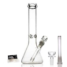 RORA 10 inch Glass Bong Clear Hookah Water Pipe Heavy 14mm Bowl USA