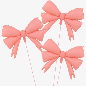 3 Pcs Bow Big Balloon Macaron Pink Bow Theme Birthday for Baby Shower, Wedding, - Picture 1 of 6