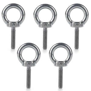 Eowpower 5 Pieces Stainless Steel 304 1/4" - 20 X 1 Inch Lifting Ring Eye Bolt - Picture 1 of 12