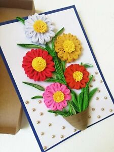 Birthday Card Handmade Quilling, Greeting, Invitation, season card with box