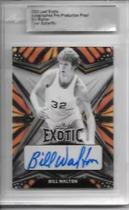 2022 Blatt Exotisch BILL WALTON KLAR SCHMETTERLING REPRODUKTIONSSICHER AUTO #1/1! - Bild 1 von 2