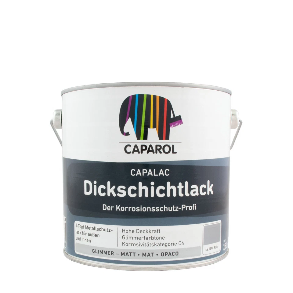 Caparol Capalac Dickschichtlack 2,5L, RAL 9006 Glimmer, Korrosionsschutz, Schutz - Bild 1 von 1