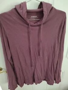 Vince Mens Hoodie Size S Pima Cotton Double Layer Pullover fuscia Long Sleeve - Picture 1 of 5