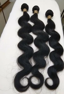12A 300g 242628" BRASILIANISCHES PERUANISCHES MENSCHLICHES HAAR BÜNDEL SCHUSS JUNGFRAU BODYWAVE 1B UK - Bild 1 von 7