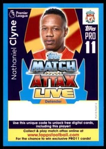 Match Attax 17/18 EXTRA Nathaniel Clyne Liverpool Hero Packet Back No. 14 - Picture 1 of 2