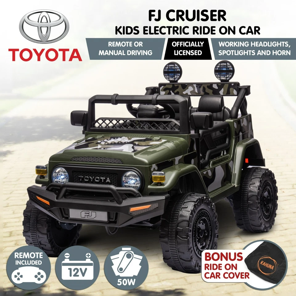 Lincensed Toyota Fj Cruiser Kids Electric Ride On Car - Green - image 1 of 1