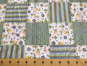 Baby Blocks Patchwork Flannel fabric 20” X 42” #1447 - Picture 1 of 1