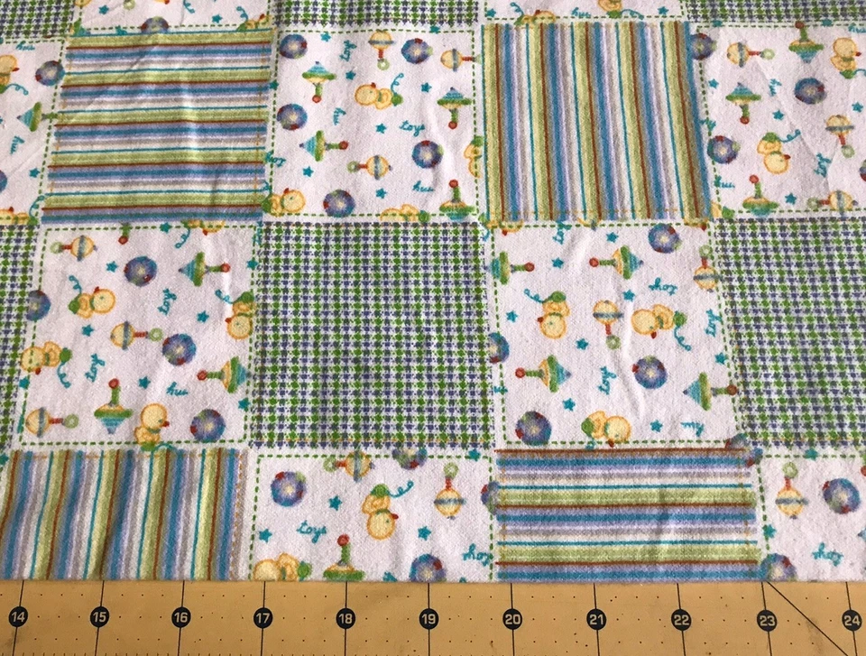 Baby Blocks Patchwork Flannel fabric 20” X 42” #1447 - Image 1 of 1
