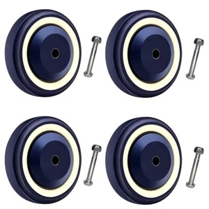 Set of 4 wheels | 4" Diameter wheels for Shopping Cart | Nuts and Bolts included - Picture 1 of 4