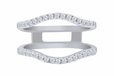 1/5ct Natural Diamond Solitaire Wrap Guard Enhancer Ring in 10K Solid Gold - Image 1 of 4