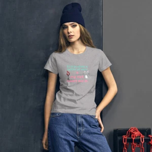 Women's Fashion Fit Funny T-Shirt - Wine and My Cat, Count Me In. - Picture 1 of 13
