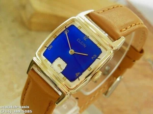 1944 Vintage Elgin, Stunning Blue Dial, Serviced & Warranty - Picture 1 of 9