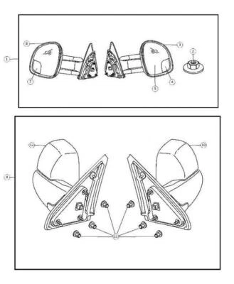 Espejo retrovisor exterior derecho genuino Mopar 2006-2010 Dodge Ram 2500 55077492AN Foto 1 de 2