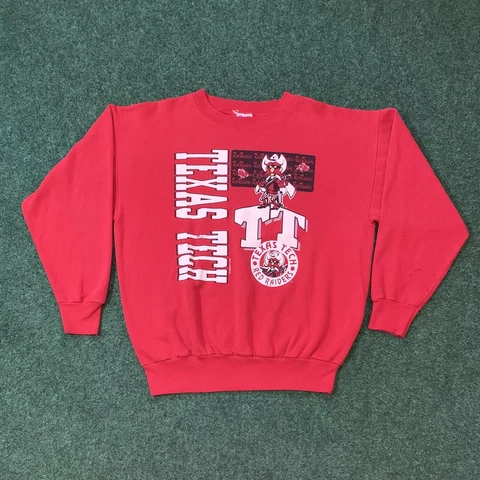 Vintage Texas Tech Red Raiders Sweatshirt Mens Size XL University Mascot USA 90s Cover