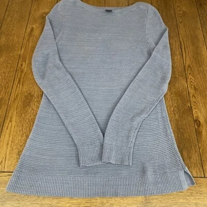 Ann Taylor Ribbed Cotton Blend Tunic Blue Women’s Size Large Office - Picture 1 of 7