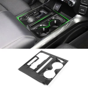 Carbon Fiber Center Control Gear Shift Cup Holder Panel Trim for Ford F150 21-23 - Imagen 1 de 9
