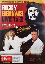 Ricky Gervais Live 1 & 2 Politics + Animals (DVD, 2007) 2-Disc, Region 2,4 - VGC