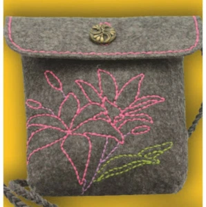 Kleiber Grey Felt Bag Kit, dye cut sewing embroidery: craft Children Gift 931-41 - Picture 1 of 3