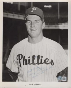 DICK "TURK" FARRELL PHILLIES PERSONALIZED SIGNED 8X10 PHOTO DIED BECKETT BK57011 - Picture 1 of 2
