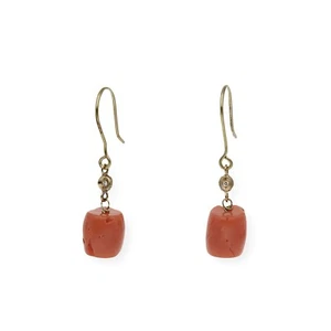 Pendientes Diamantes Coral Natural Complementos de Mujer Joyería de Moda - Imagen 1 de 8