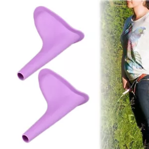 2Pcs Female Urinating Device Ladies Woman Urinal Soft Silicon Travel Funnel - Picture 1 of 6