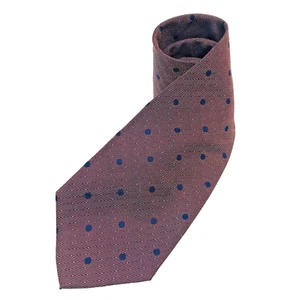 Paul Stuart 57" NECKTIE Maroon w/ Blue Polka Dot 3.75" Tie Italian Silk - Picture 1 of 10