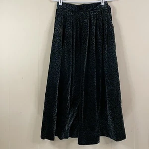 WOMEN’S VINTAGE CARROLL REED FLORAL VELVET MAXI SKIRT - SIZE 8 - Picture 1 of 5