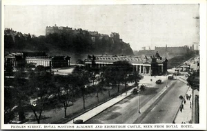 Prince Street Royal Scottish Academy from Royal Hotel Vintage Postcard DD - Picture 1 of 2