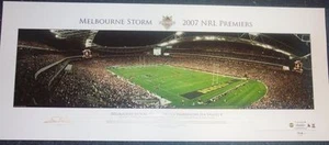 MELBOURNE STORM 2007 NRL PREMIERS CAMERON SMITH HAND SIGNED PANORAMIC PRINT - Picture 1 of 1
